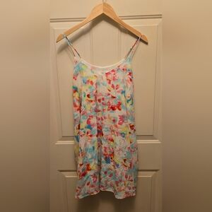 Peach Love California Floral Mini Dress in Blue, Pink, Red